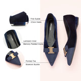 Metal Tie Velvet Flats (Aida) Sale