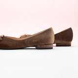 Metal Tie Velvet Flats (Aida) Sale