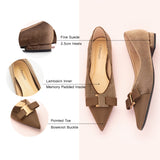 Metal Tie Velvet Flats (Aida) Sale