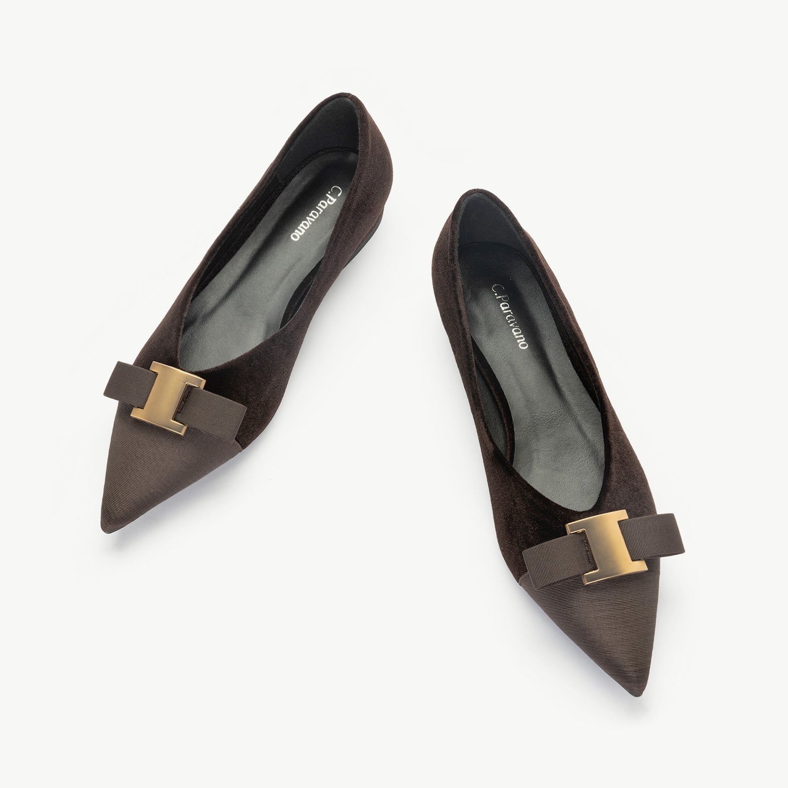 Metal Tie Velvet Flats (Aida) Sale