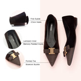 Metal Tie Velvet Flats (Aida) Sale