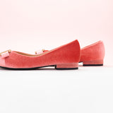 Metal Tie Velvet Flats (Aida) Sale