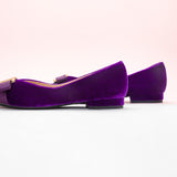 Metal Tie Velvet Flats (Aida) Sale