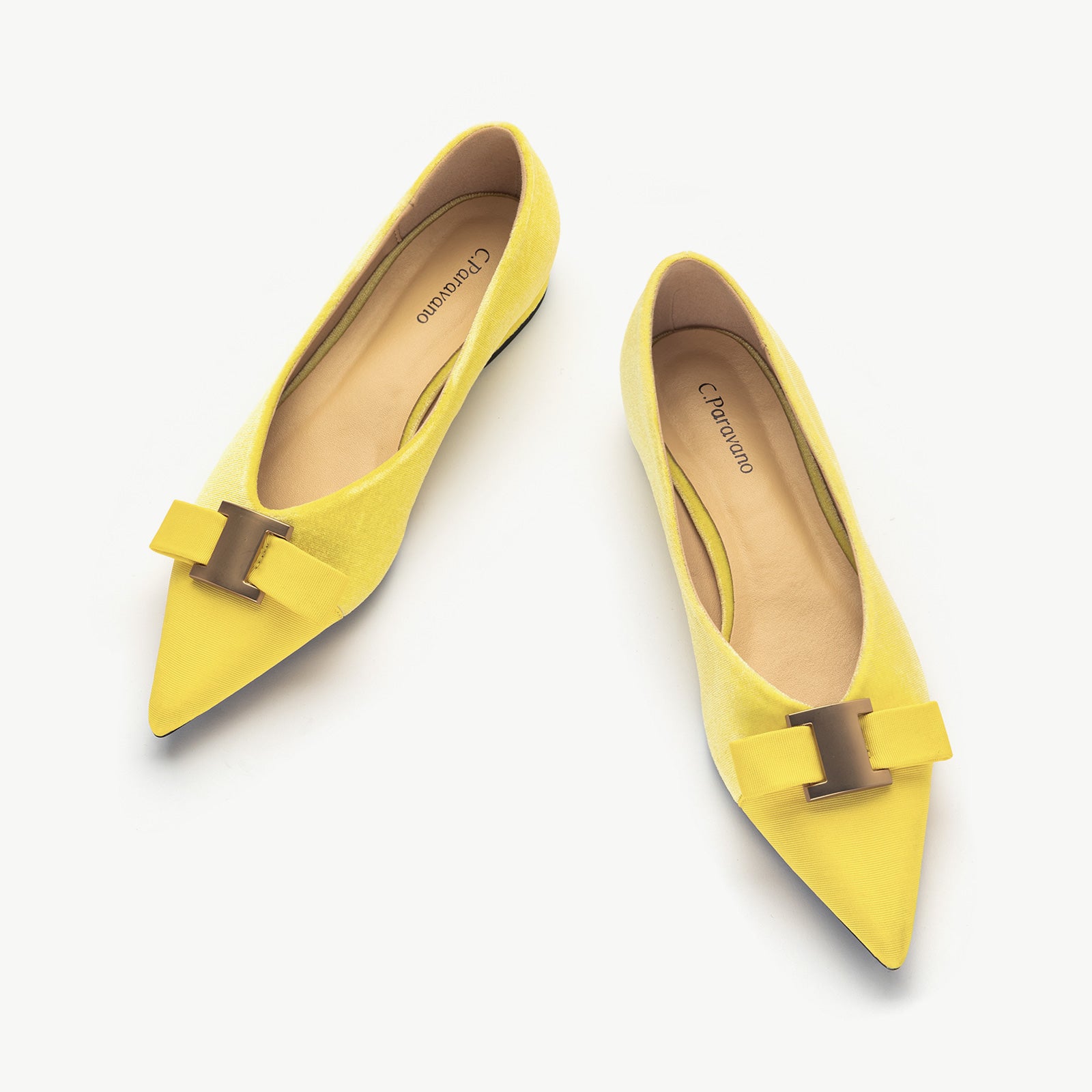 Metal Tie Velvet Flats (Aida) Sale