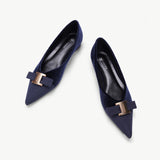 Pointed Toe Metal Tie Flats (Aida)