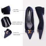 Pointed Toe Metal Tie Flats (Aida)