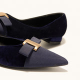 Pointed Toe Metal Tie Flats (Aida)（SALE）