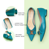 Pointed Toe Metal Tie Flats (Aida)（SALE）