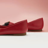 Pointed Toe Metal Tie Flats (Aida)