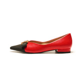 Pointed Toe Metal Tie Flats (Aida)