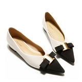 Pointed Toe Metal Tie Flats (Aida)
