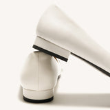Pointed Toe Metal Tie Flats (Aida)