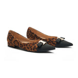 Pointed Toe Metal Tie Flats (Aida)