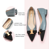 Pointed Toe Metal Tie Flats (Aida)（SALE）