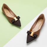 Elegant brown embellished leather flats for a classic look