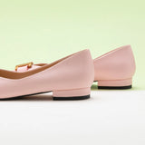 Pointed Toe Metal Tie Flats (Aida)