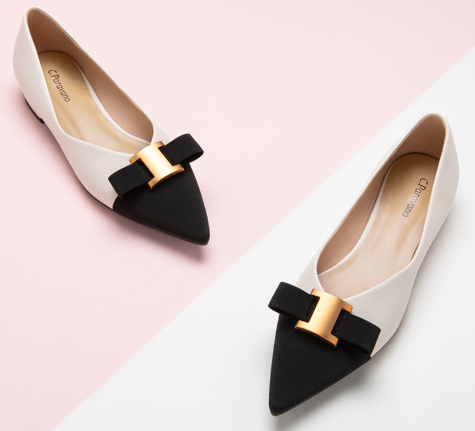 Embellished White Leather Flats, featuring stylish details for a polished and sophisticated style.