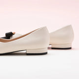 Pointed Toe Metal Tie Flats (Aida)