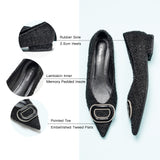 Round buckle Tweed Flats (Aida)