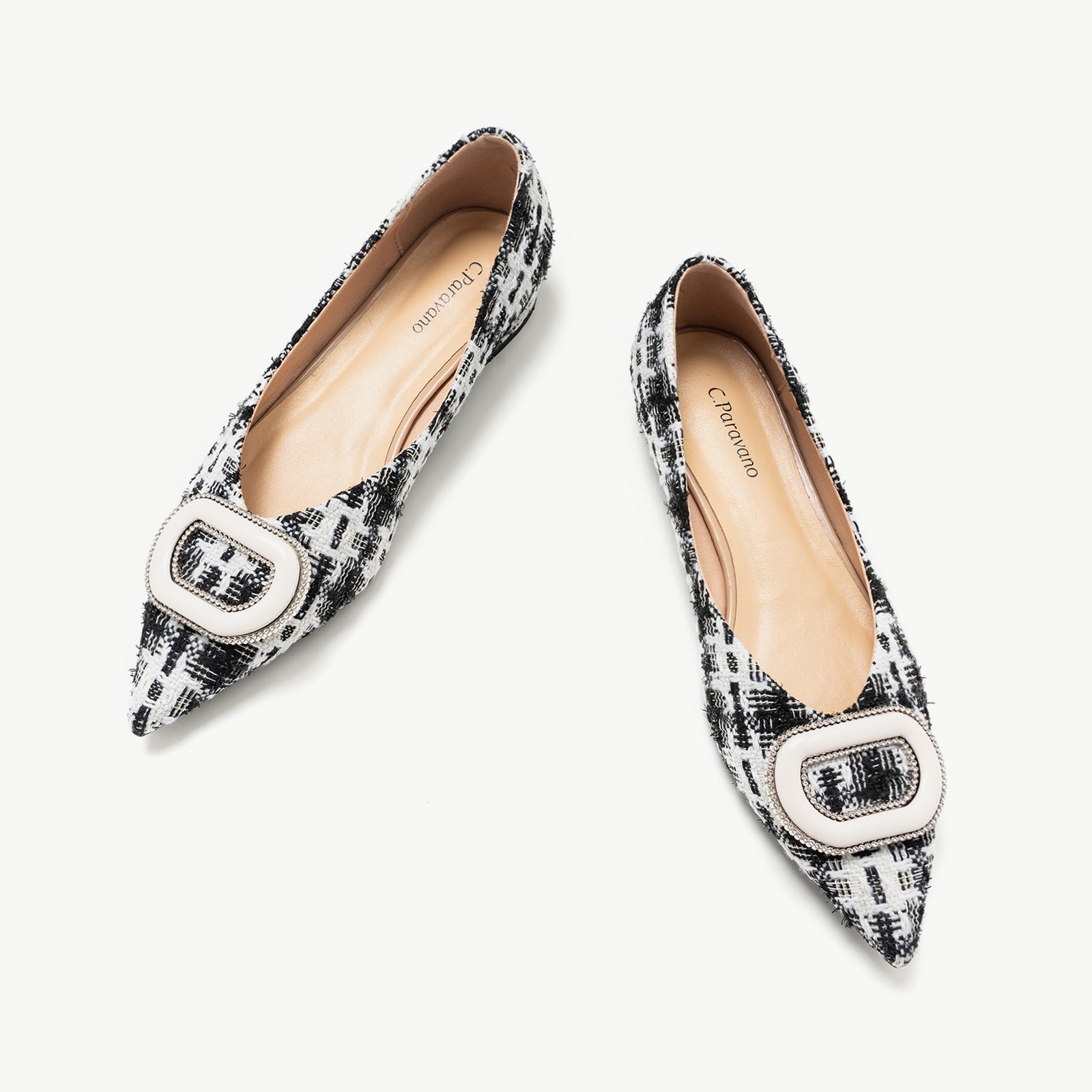Round buckle Tweed Flats (Aida)