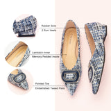 Round buckle Tweed Flats (Aida)