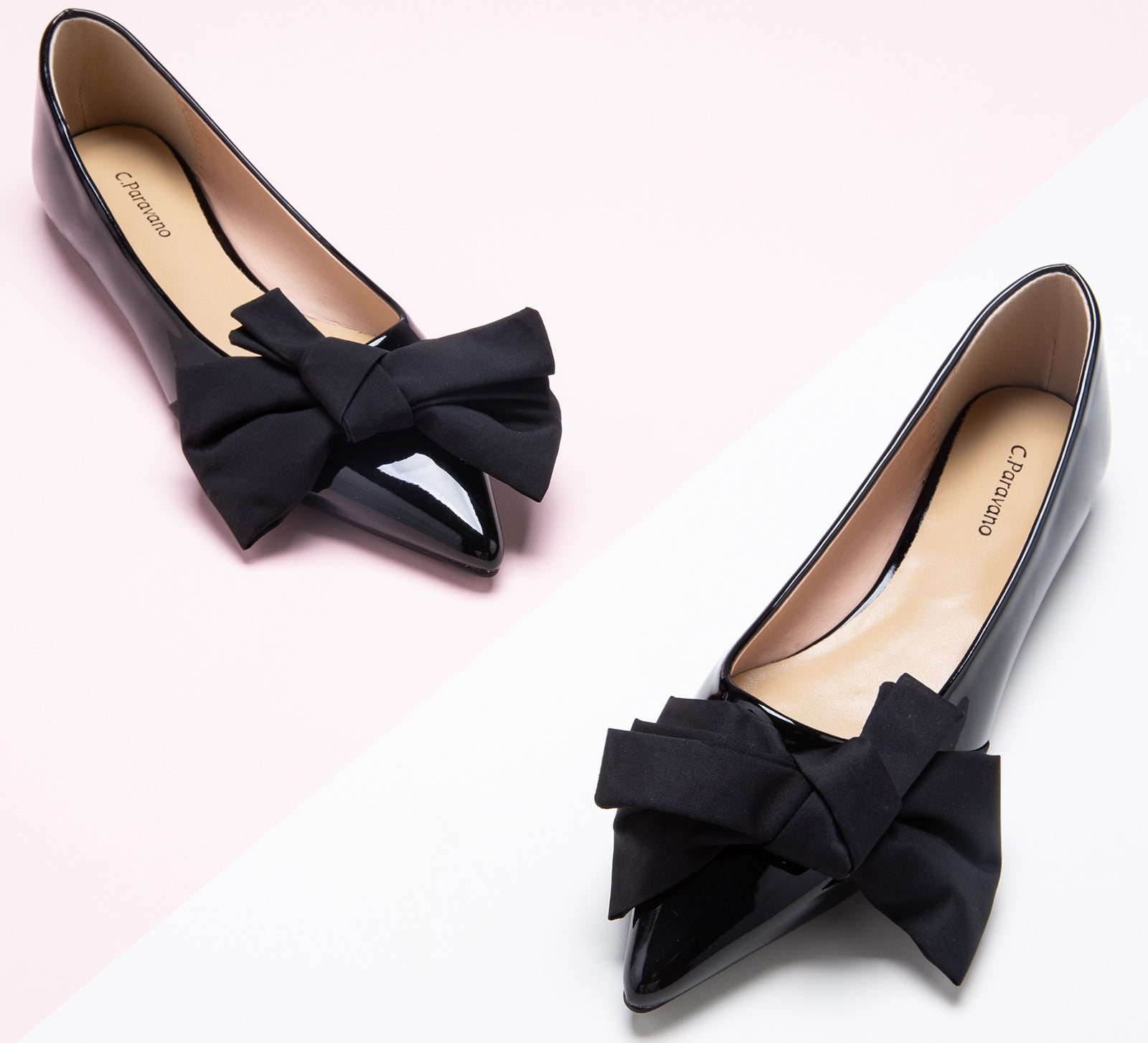 Chic Black Bow-Embellished Flats: Modern Elegance