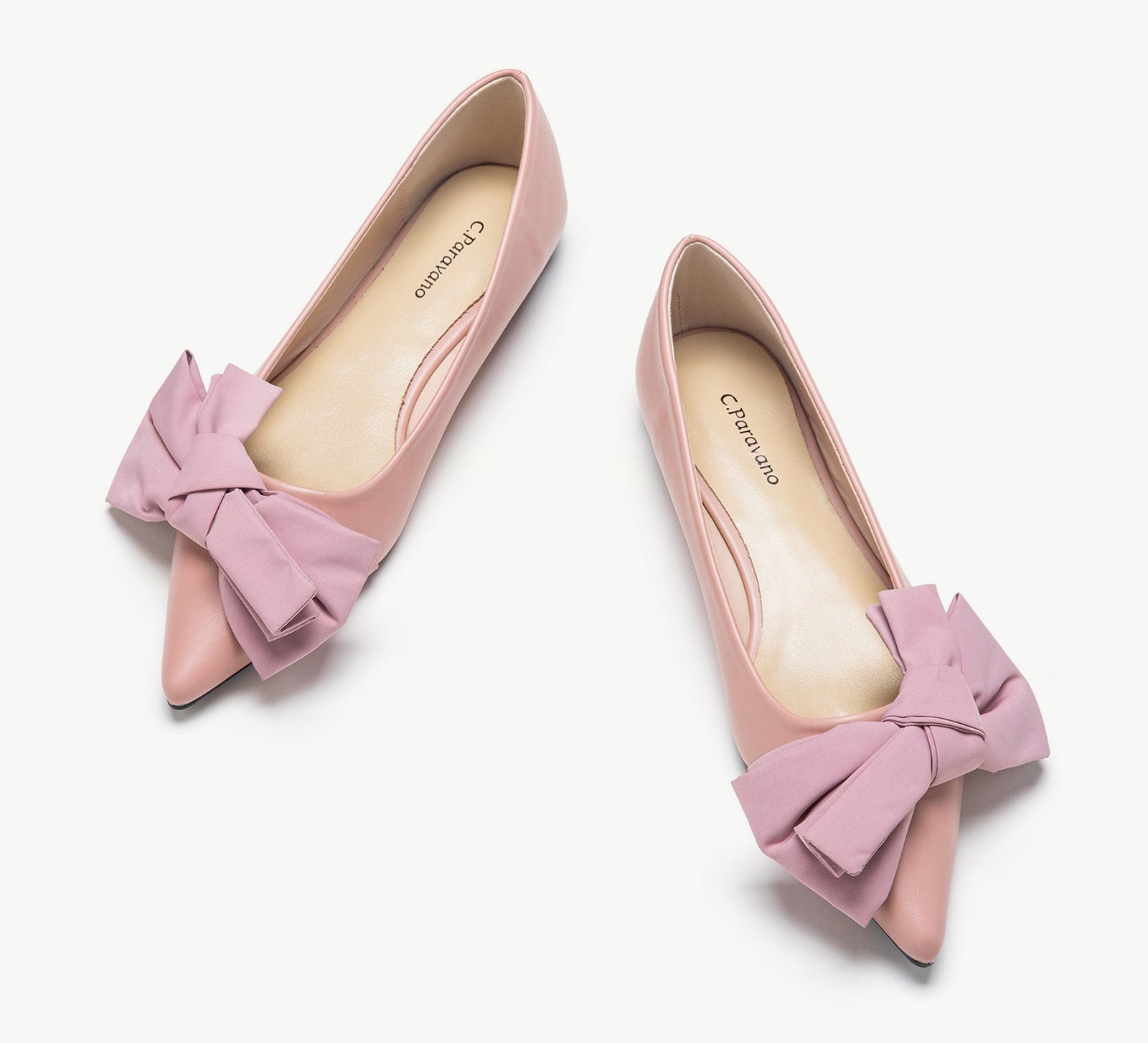 Slanting Bowknot Embellished Flats