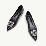 Crystal Buckle Embellished Flats