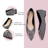  Houndstooth Tweed Flats, perfect for adding a touch of professionalism to your attire