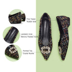 Everyday Elegance: Embellished Tweed Flats in a delightful mix of colors, perfect for casual chic outings.