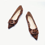 C Buckle Pointed Toe Flats (Aida) (SALE)