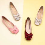 Stylish and comfortable pink bowknot square flats for a pop of color in your outfit