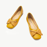 Patent/Print Bow Ballerina Flats (Eva)（SALE）