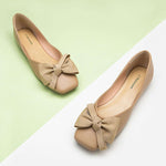 Neutral Tone Bowknot Square Flats: Embrace sophistication with these square-toe flats in a chic beige hue, adorned with a stylish bowknot, made from soft leather for a refined and understated appeal.