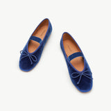 Almond-Toe Ballet Velvet Flats (Liora)