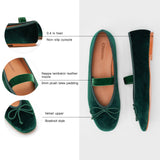 Almond-Toe Ballet Velvet Flats (Liora)