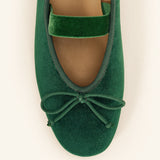 Almond-Toe Ballet Velvet Flats (Liora)