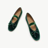 Almond-Toe Ballet Velvet Flats (Liora)