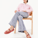 Almond-Toe Ballet Velvet Flats (Liora)