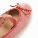 Almond-Toe Ballet Velvet Flats (Liora)