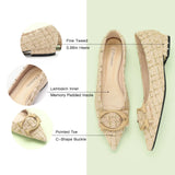 C Buckle Pointed Toe Flats (Aida) (SALE)