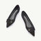 C Buckled Pointed Toe Tweed Flats