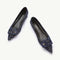 C Buckled Pointed Toe Tweed Flats