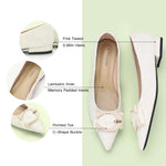 C Buckled Pointed Toe Tweed Flats
