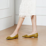 C Buckle Pointed Toe Flats (Aida) (SALE)