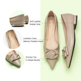 C Buckle Pointed Toe Flats (Aida) (SALE)