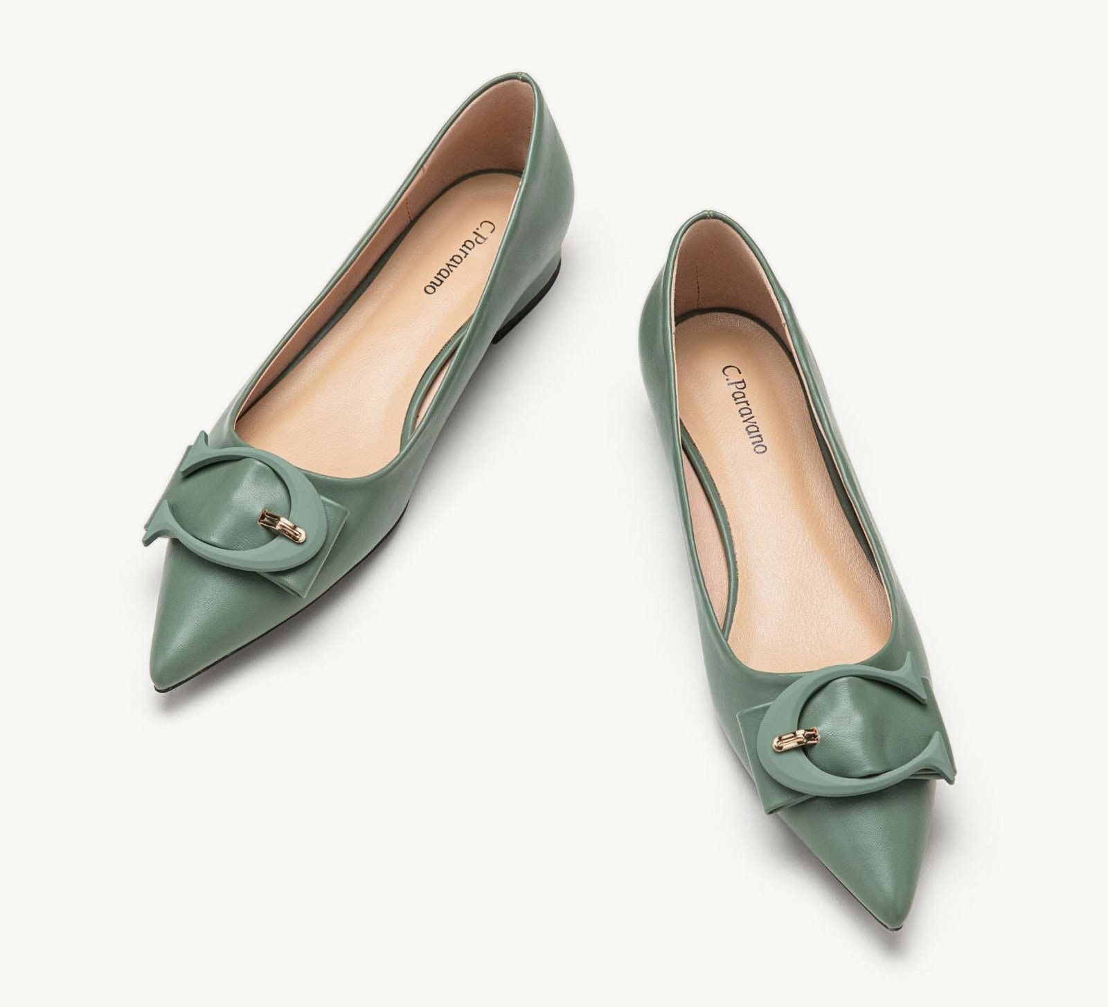 C Buckled Pointed Toe Flats