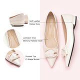 C Buckle Pointed Toe Flats (Aida) (SALE)