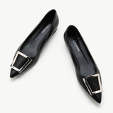 Trapezoidal Black Flats - Ideal for Any Occasion