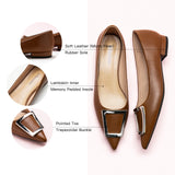 Trapezoidal Buckle Flats in Brown, a warm and versatile choice for adding a touch of natural charm to your ensemble